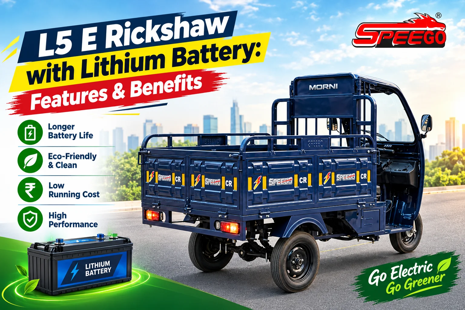 L5 E Rickshaw with Lithium Battery